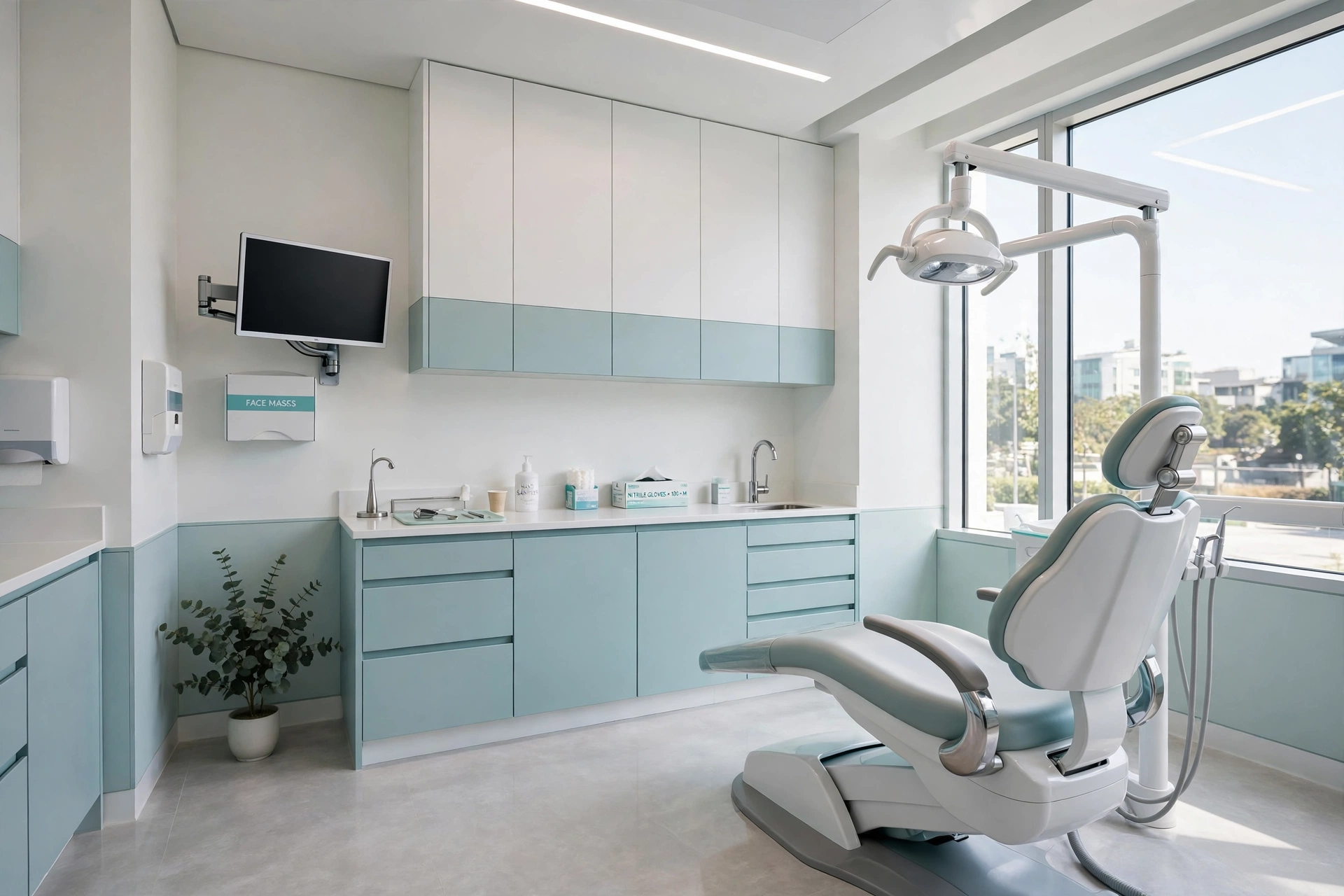 Bright modern dental operatory