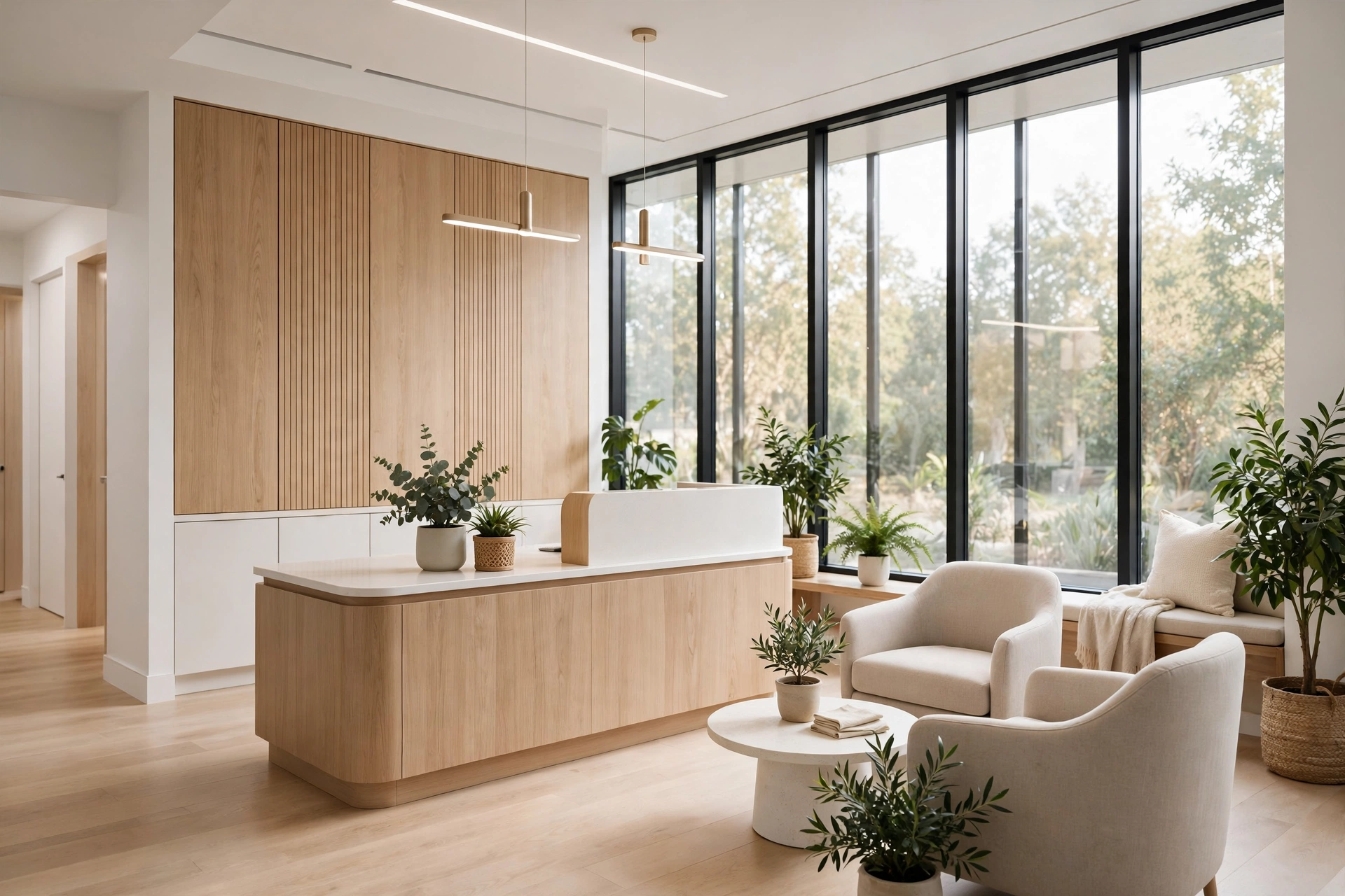 Bright modern dental office reception