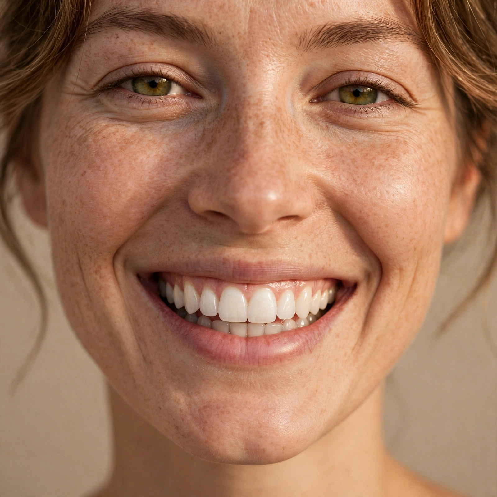 Bright healthy smile after whitening