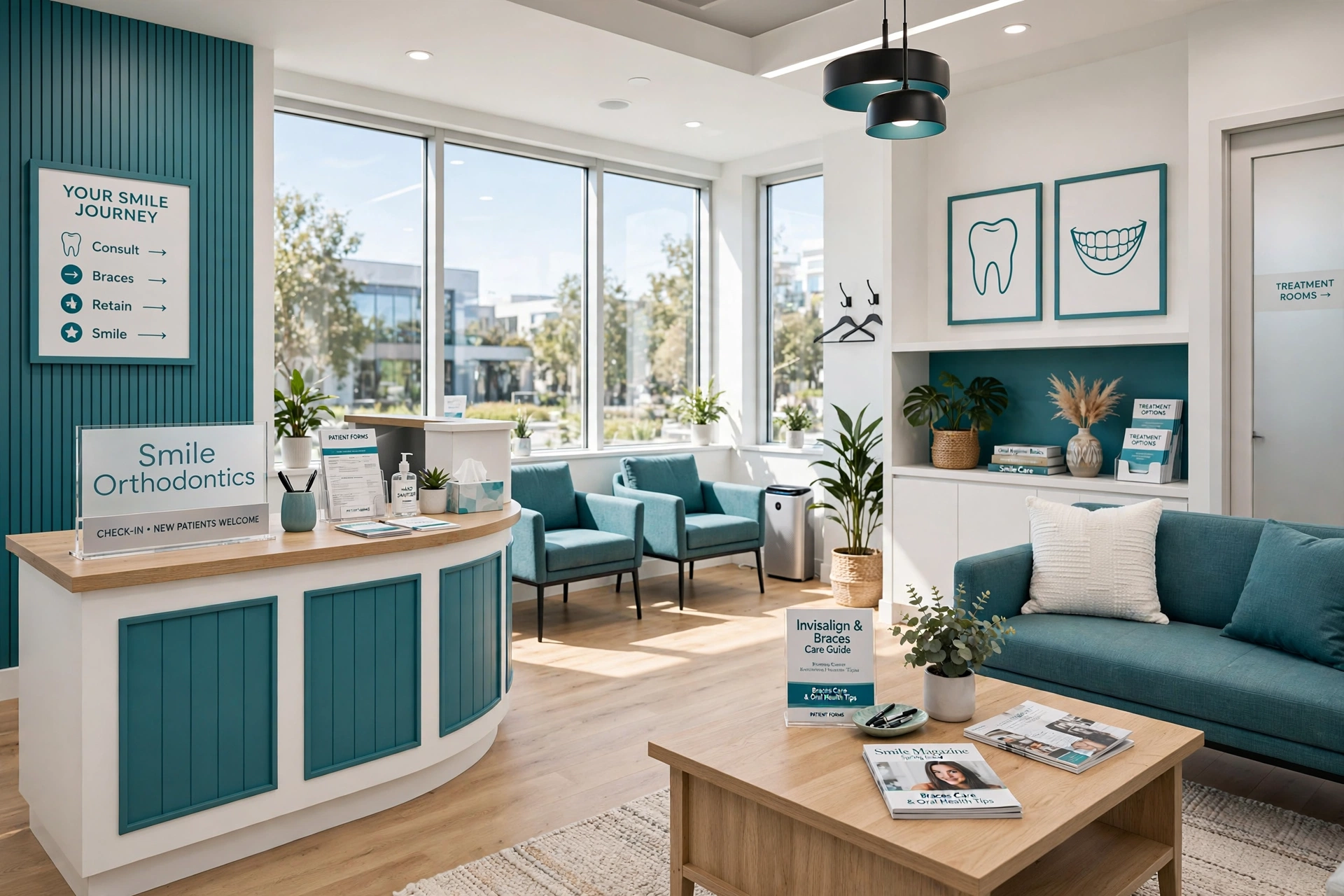Bright modern office reception