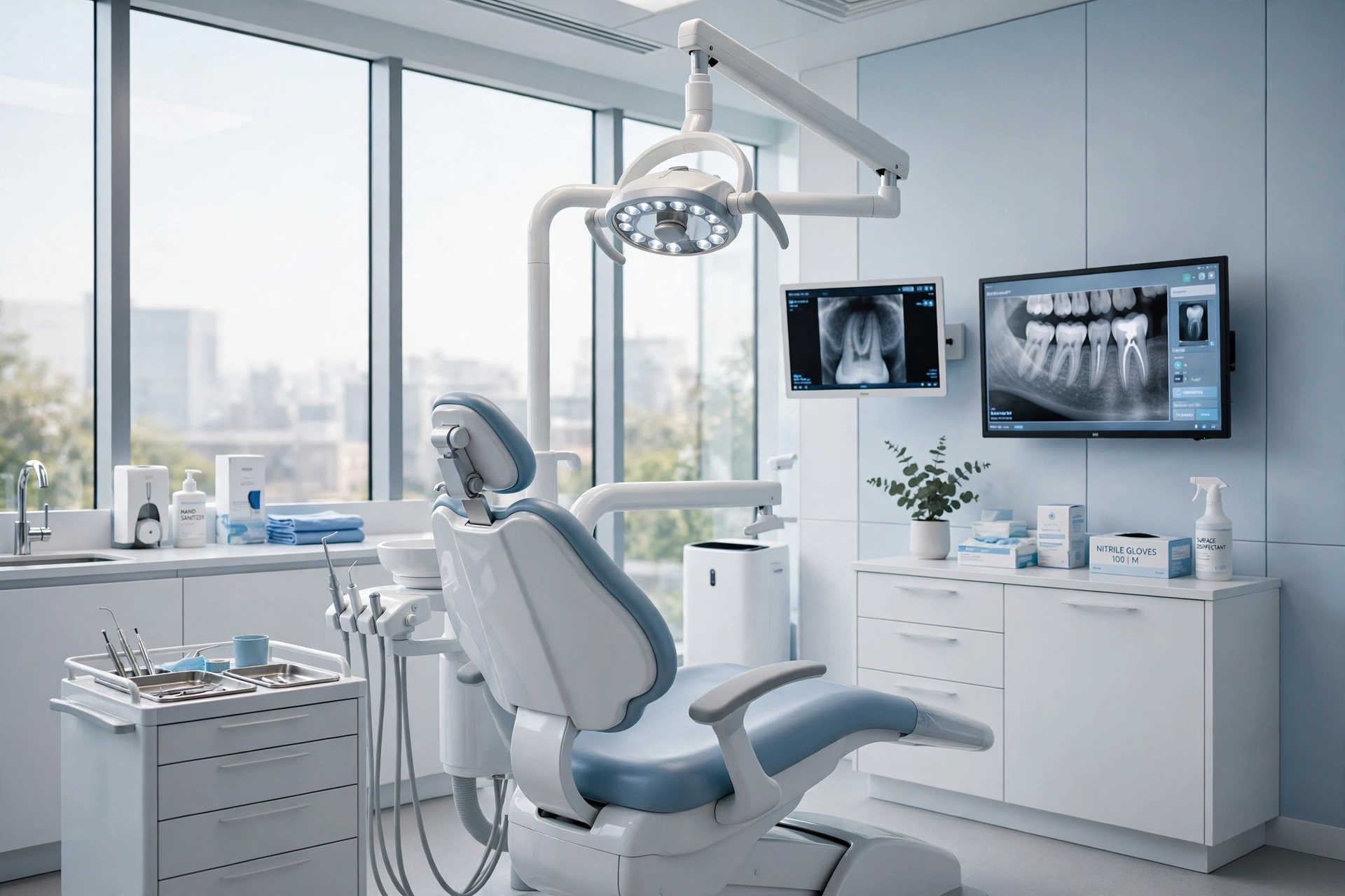 Concept rendering of a modern dental treatment room