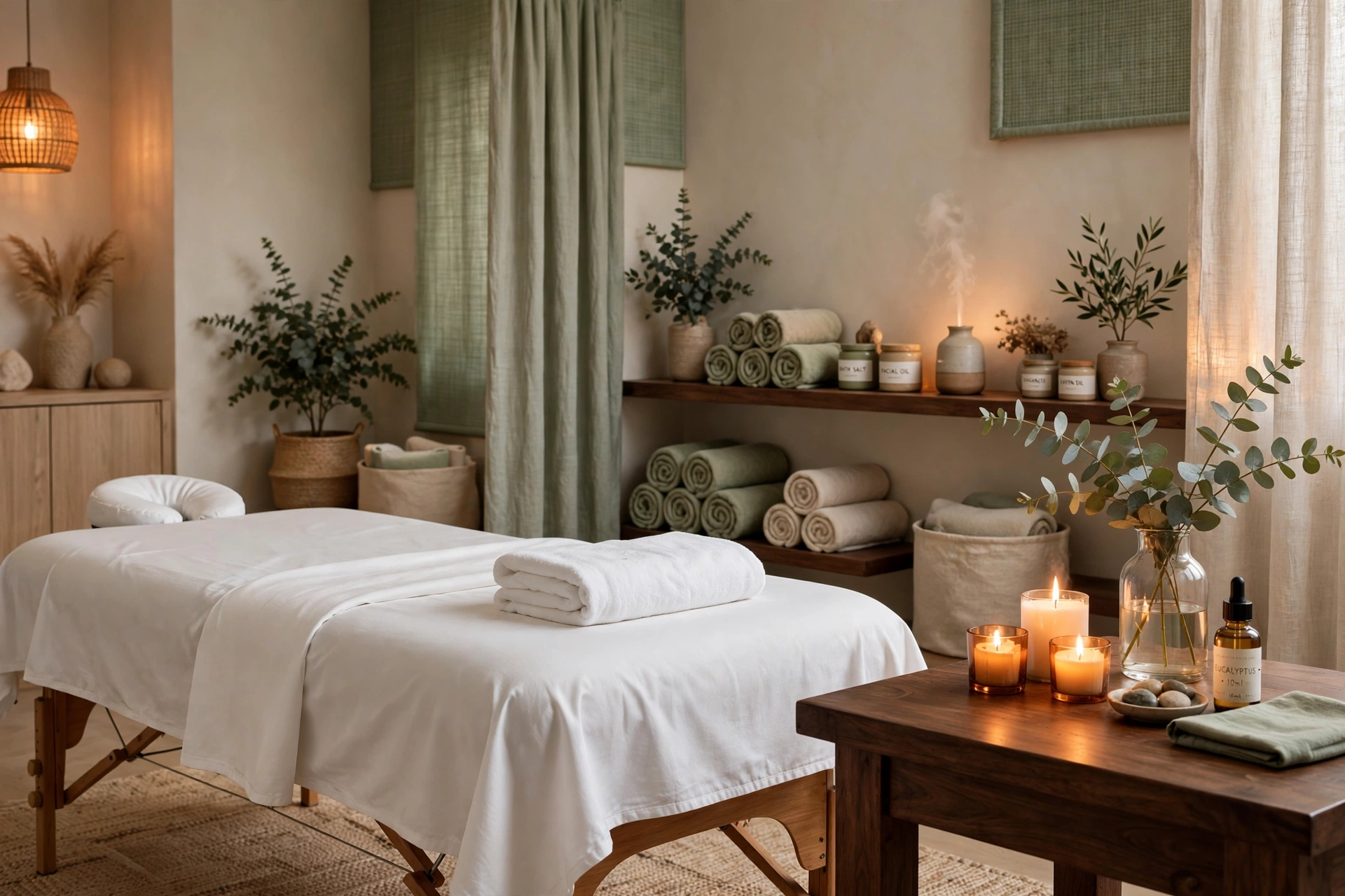 Calm massage therapy room at Mana Massage Therapy in downtown Seattle